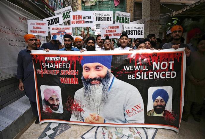 巴基斯坦锡克教 抗议印度暗杀