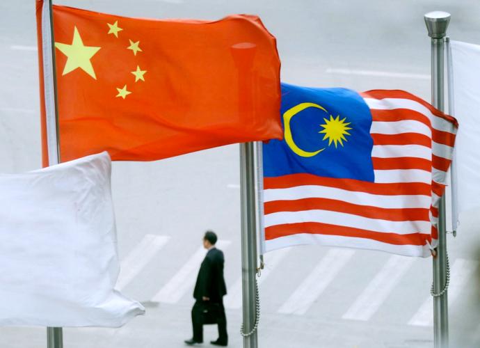 马来西亚 中国 马中 国旗 （马新社）