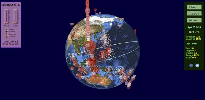 全球地震频率3D图