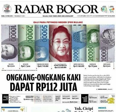 茂物小报《茂物雷达》星期三发表标题为“什么都没做，却坐领1亿1200万印尼盾”的封面新闻，批评梅嘉华蒂“干捞”。 
