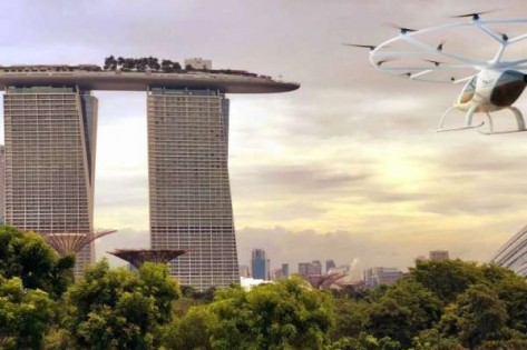 德国无人机公司Volocopter所研发的空中计程车将于2019年下半在新加坡开始试飞。（网络图）