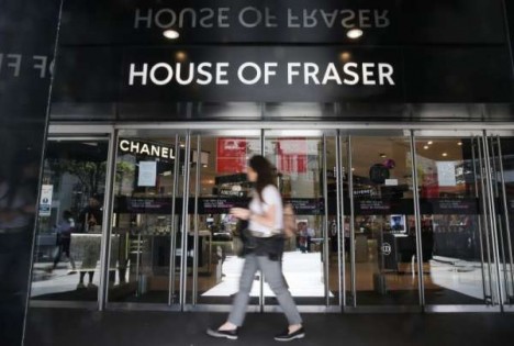 据普华永道（PwC）和本地数据公司（Local Data Company）研究，2018上半年英国500强的零售街道中，平均每天有14家零售商店关闭。图为英国House of Fraser连锁百货。（网络图）