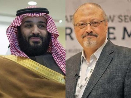 《华盛顿邮报》报道，美国中情局认定沙地阿拉伯王储穆罕默德（左）下令杀害记者卡舒吉。（网络图）