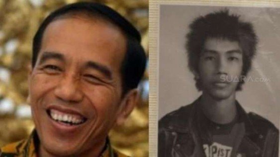 印尼网络流传一张酷似佐科（左）的男子，当年站在印尼共产党领袖艾迪旁边。