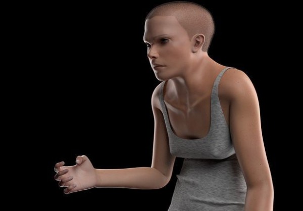 科学家推测未来人类的长相，并製作出3D模型Mindy。（图撷自Mirror）