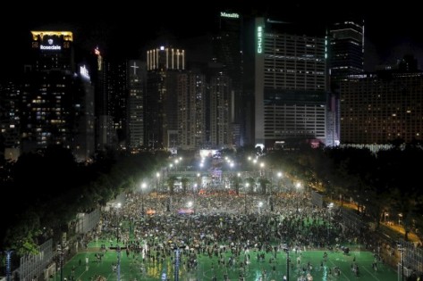 香港民阵8·18维园集会星期日和平结束。（美联社）