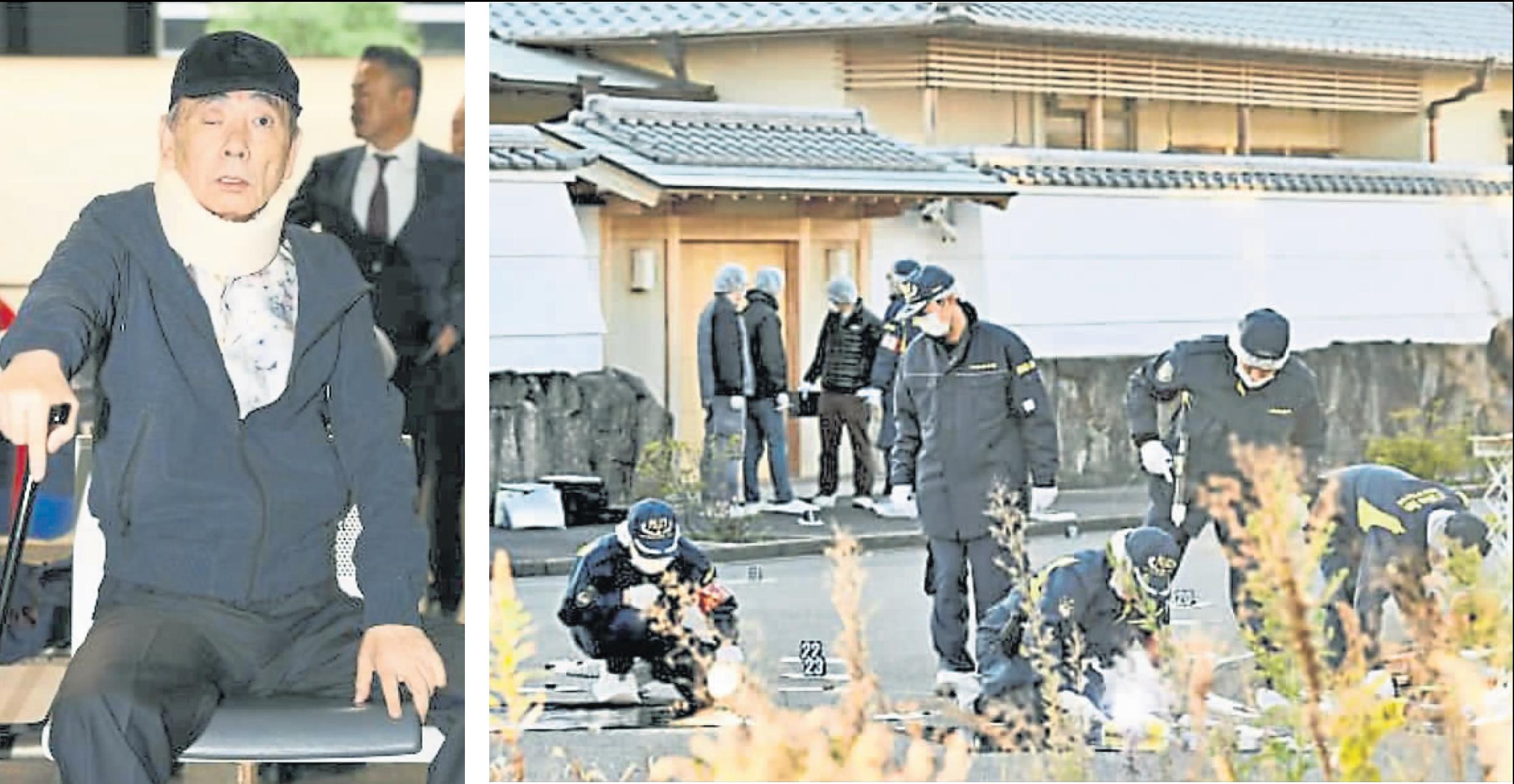 日本黑帮“山口组”二号人物高山清司（小图）住宅星期日遭枪袭，抢手被捕后称“和高山有仇”。