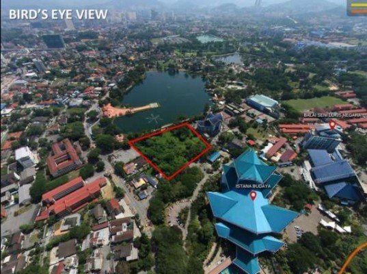 马星集团在吉隆坡敦拉萨路购买的3.56英亩地皮（红框示）。