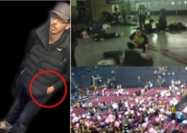 阿贝迪（左图）被拍到进入演唱会场地，恐袭造成22人死亡。（互联网图片）
