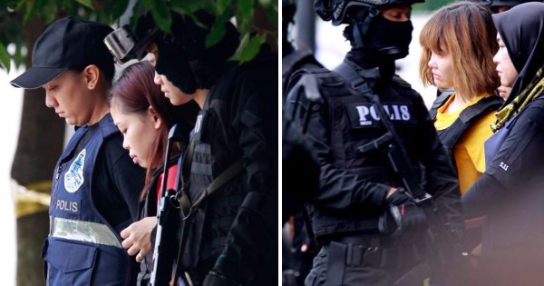 西蒂艾莎（左图中）及段氏香（右图右二）今年3月在警方戒护下，穿着防弹衣出庭应讯。（档案照）