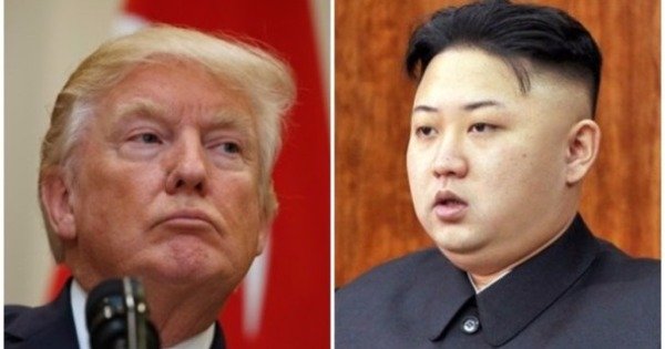 特朗普谴责朝鲜政权残暴不仁。右为金正恩。（美联社图片）