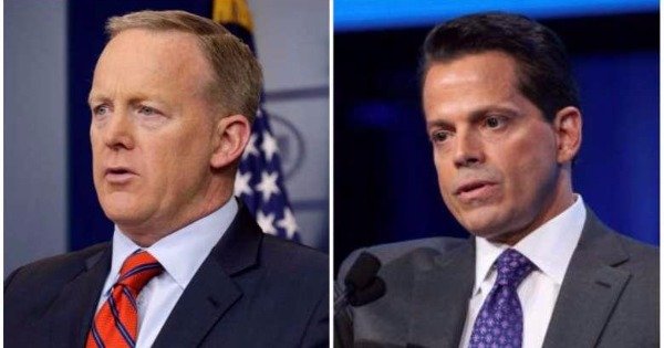 白宫新闻秘书斯派塞（左）反对特朗普任命斯卡拉姆西（右）担任白宫通讯主任。（图/路透社）