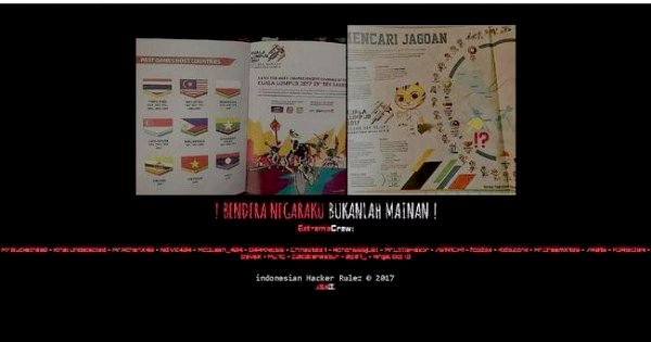 印尼骇客组织攻击马来西亚27个网站，强调印尼的国旗不是玩物。 （网络图）