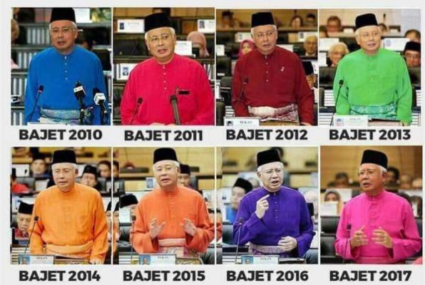 网友一早在猜测首相今天会穿什么颜色的衣服提呈2018财政预算案。