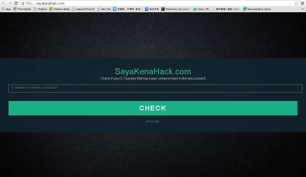 大马通讯及多媒体委员会已封锁sayakenahack.com，该网站允许大马移动用户检查个人资料是否外泄。