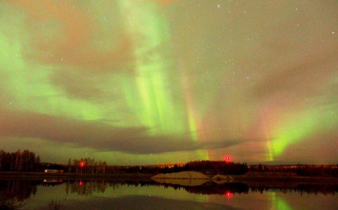 在费尔班克斯所见的北极光。