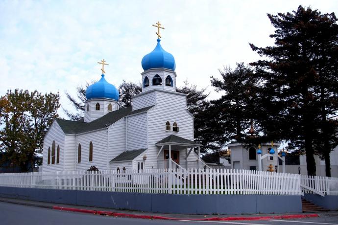 科迪亚克镇的圣复活俄罗斯东正教堂。