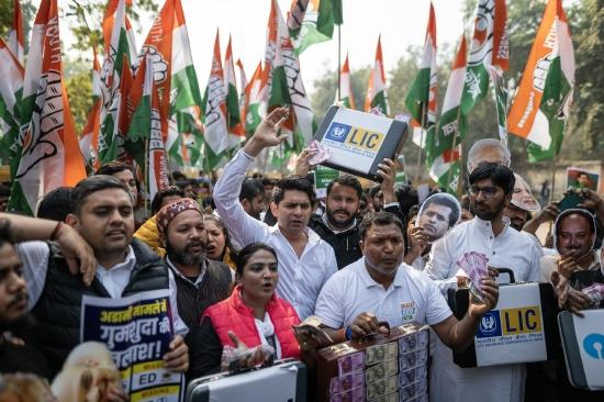 印度反对党示威