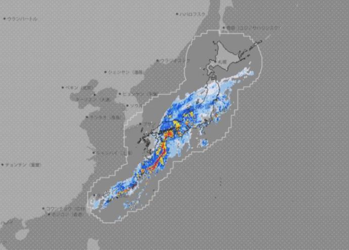 日本气象厅雷达回波图