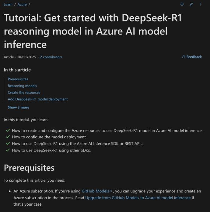微软禁deepseek(取自微软官网)