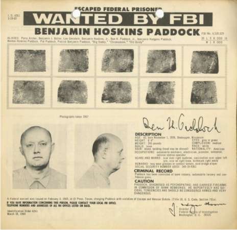 帕德里克曾是FBI通缉的逃犯。（互联网图）